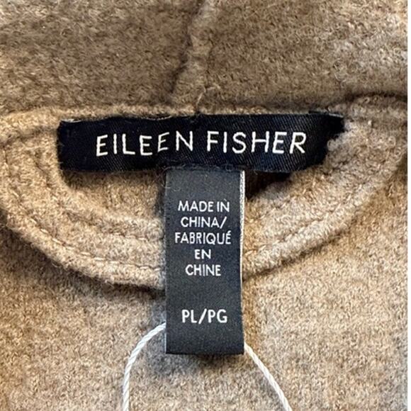 Eileen Fisher Boiled Wool Shawl Collar Long Vest Medium Petite in Color Barley - Picture 6 of 7